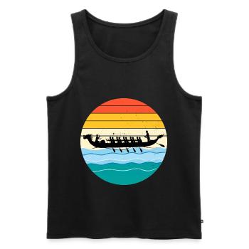 Dragon Boat Racing Crew Paddlers Water Sport - Men's Premium Organic Tank Top - black - Front - AI Model Male 178 light (178cm)