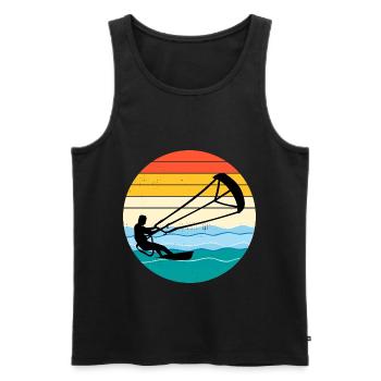 Kitesurf Kitesurf Kitesurf Vintage Rétro - Débardeur bio Premium Homme - noir - Devant - Michal (187cm)