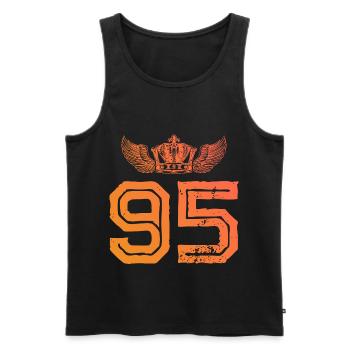 95 Number crown - Men's Premium Organic Tank Top - black - Front - AI Model Male 178 light (178cm)
