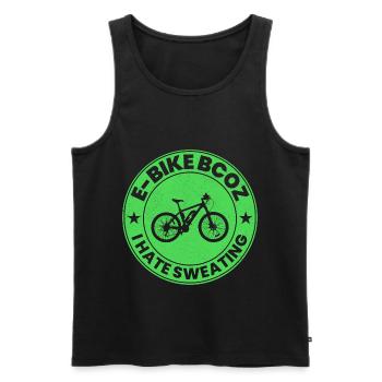E-Bike Electric-Bike E-Cyclist Bicycling Rider - Men's Premium Organic Tank Top - black - Front - AI Model Male 178 light (178cm)