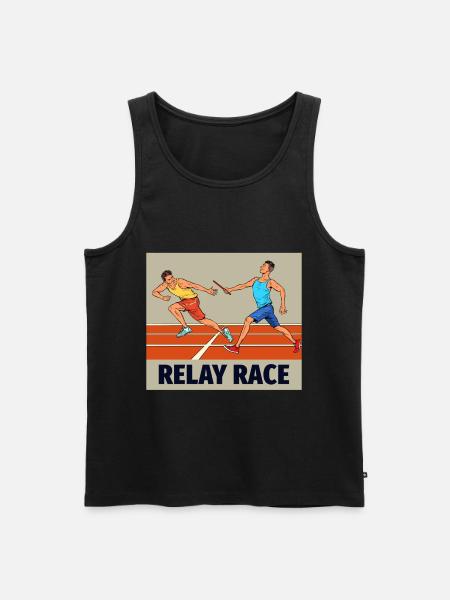 Relay race run athlete track and field running - Men's Premium Organic Tank Top - black