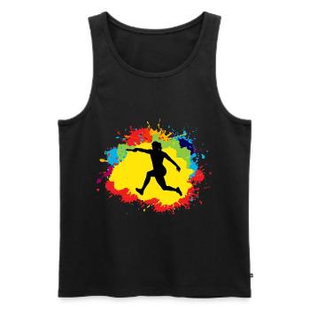 Relay race run athlete track and field running - Men's Premium Organic Tank Top - black - Front - AI Model Male 178 light (178cm)