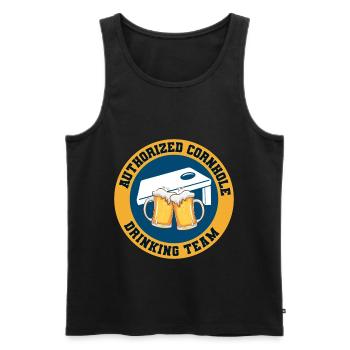 Cornhole Drinking Bean Bag Toss Outdoor Rasen Spiel - Männer Premium Bio Tank Top - Schwarz - Vorne - Michal (187cm)