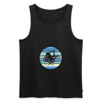Octopus Meeresbiologe - Männer Premium Bio Tank Top - Schwarz - Vorne - Michal (187cm)