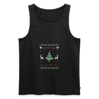 Arbre de Noël moche Noël - Débardeur bio Premium Homme - noir - Devant - AI Model Male 178 light (178cm)