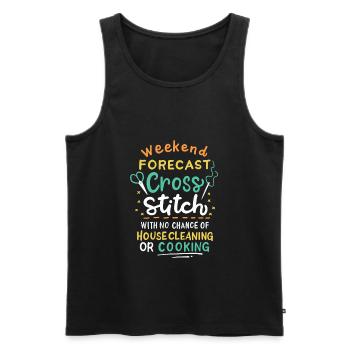 Cross Stich Handarbeiten - Männer Premium Bio Tank Top - Schwarz - Vorne - Michal (187cm)