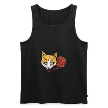 Cats And Yarn - Men's Premium Organic Tank Top - black - Front - AI Model Male 178 light (178cm)