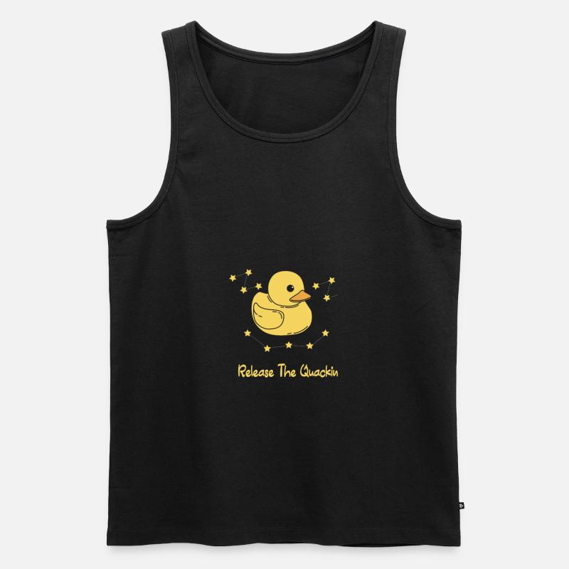 Badeente Gummiente - Männer Premium Bio Tank Top - Schwarz