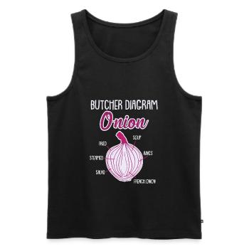 Onion Anatomy Veggies - Men's Premium Organic Tank Top - black - Front - AI Model Male 178 light (178cm)