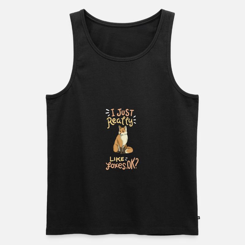 Fuchs Tier Wald - Männer Premium Bio Tank Top - Schwarz
