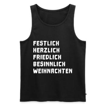 Frohe Weihnacht und besinnliches Heilig Abend - Männer Premium Bio Tank Top - Schwarz - Vorne - Michal (187cm)