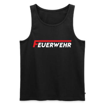 Feuerwehr Flammenlogo Rot Weiß - Männer Premium Bio Tank Top - Schwarz - Vorne - Michal (187cm)