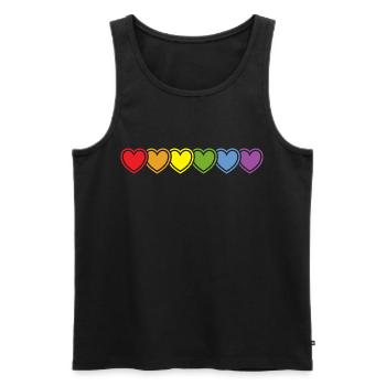 Regebogen Herzen für Gay Pride Freiheit der Liebe - Männer Premium Bio Tank Top - Schwarz - Vorne - AI Model Male 178 light (178cm)