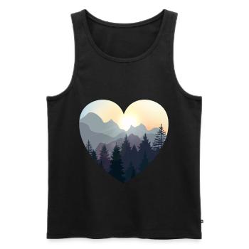 Liebe die Natur. Berge, Wald, Camping Geschenk - Männer Premium Bio Tank Top - Schwarz - Vorne - AI Model Male 178 light (178cm)