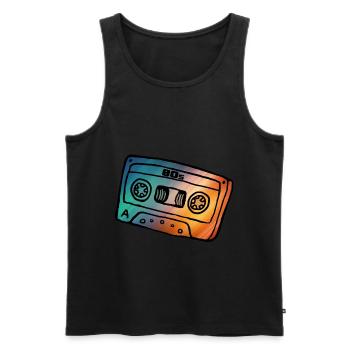 Kassette 80s Musik Geschenk Popmusik Mixtape Tape - Männer Premium Bio Tank Top - Schwarz - Vorne - AI Model Male 178 light (178cm)