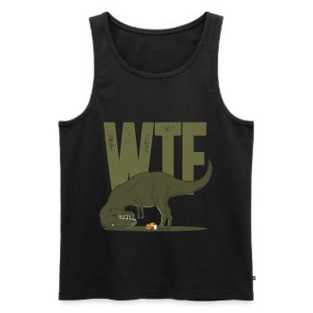 Dino dinosaure T Rex Tyrannosaure WTF cadeau - Débardeur bio Premium Homme - noir - Devant - Michal (187cm)