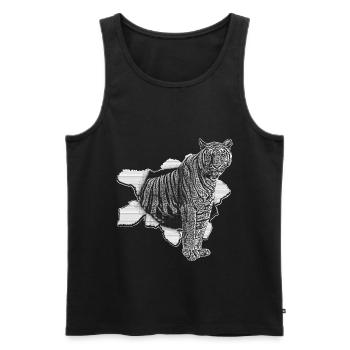 Tiger Tiger Tiger Zoo Tier 3D Effekt - Männer Premium Bio Tank Top - Schwarz - Vorne - AI Model Male 178 light (178cm)