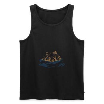 Grizzlybär Schwimmen Geschenkidee - Männer Premium Bio Tank Top - Schwarz - Vorne - Michal (187cm)