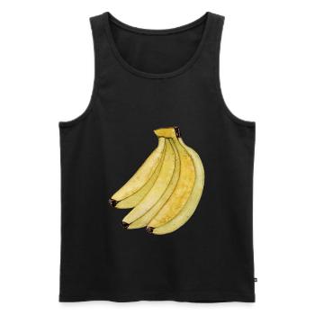 Banane bananes - Débardeur bio Premium Homme - noir - Devant - AI Model Male 178 light (178cm)