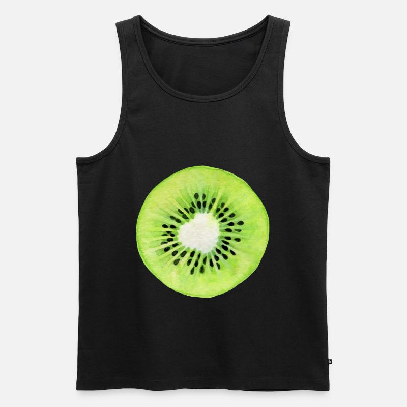 Kiwi - Männer Premium Bio Tank Top - Schwarz