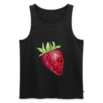 Fraise - Débardeur bio Premium Homme - noir - Devant - AI Model Male 178 light (178cm)