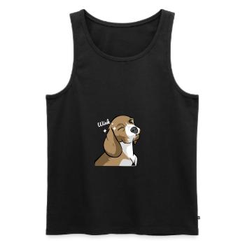 Beagle Dackel Zwinkern Geschenkidee - Männer Premium Bio Tank Top - Schwarz - Vorne - AI Model Male 178 light (178cm)