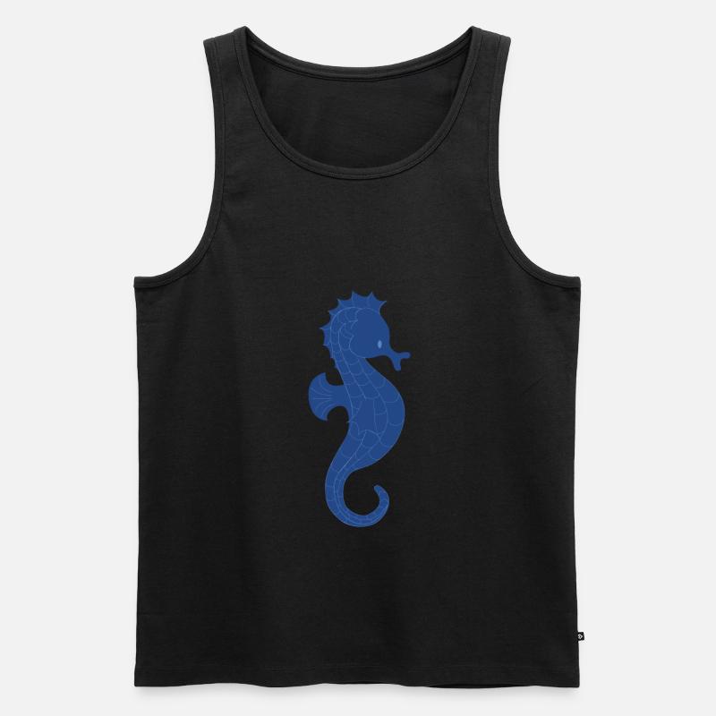 Seepferdchen - Männer Premium Bio Tank Top - Schwarz
