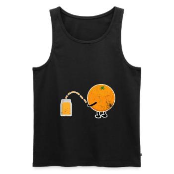 Orange Orange Juice Vegan Gift Idea - Men's Premium Organic Tank Top - black - Front - Michal (187cm)