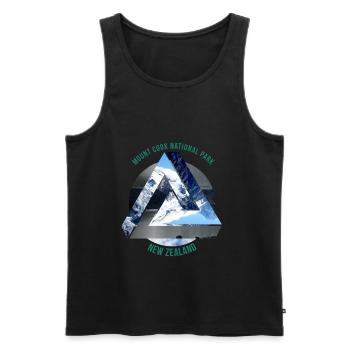 Mount Cook Neuseeland Wanderlust Geschenkidee - Männer Premium Bio Tank Top - Schwarz - Vorne - Michal (187cm)