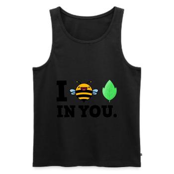 Lustige Witzige Sprüche Biene - Männer Premium Bio Tank Top - Schwarz - Vorne - Michal (187cm)
