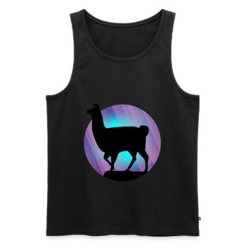 Llama alpaca - Men's Premium Organic Tank Top - black - Front - Michal (187cm)