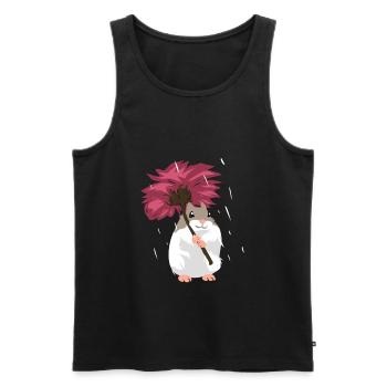 Hamster Löwenzahn Geschenk - Männer Premium Bio Tank Top - Schwarz - Vorne - AI Model Male 178 light (178cm)