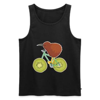 kiwi - Men's Premium Organic Tank Top - black - Front - Michal (187cm)