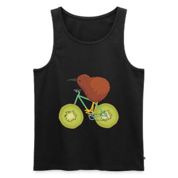 kiwi - Débardeur bio Premium Homme - noir - Devant - Michal (187cm)