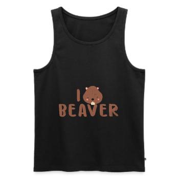 castor - Débardeur bio Premium Homme - noir - Devant - Michal (187cm)