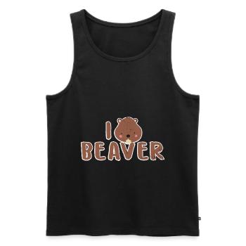 Biber - Männer Premium Bio Tank Top - Schwarz - Vorne - Michal (187cm)