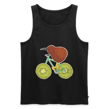 Kiwi Fahrrad Geschenk - Männer Premium Bio Tank Top - Schwarz - Vorne - Michal (187cm)