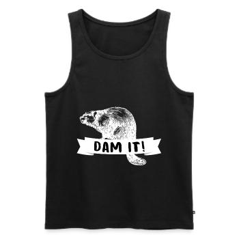 Biber - Männer Premium Bio Tank Top - Schwarz - Vorne - Michal (187cm)