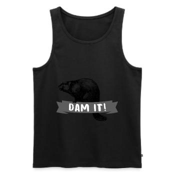 Biber - Männer Premium Bio Tank Top - Schwarz - Vorne - Michal (187cm)