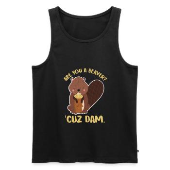 Biber - Männer Premium Bio Tank Top - Schwarz - Vorne - Michal (187cm)