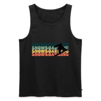 Snowboarding Snowboarding Snowboarding Snowboarder - Men's Premium Organic Tank Top - black - Front - AI Model Male 178 light (178cm)