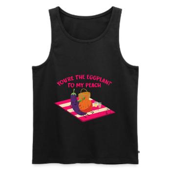 Aubergine - Männer Premium Bio Tank Top - Schwarz - Vorne - AI Model Male 178 light (178cm)
