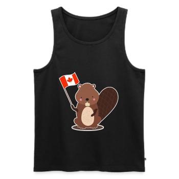 Biber Kanada süß Damm Geschenk Flagge Naturschutz - Männer Premium Bio Tank Top - Schwarz - Vorne - Michal (187cm)