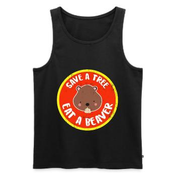 Bieber - Männer Premium Bio Tank Top - Schwarz - Vorne - AI Model Male 178 light (178cm)