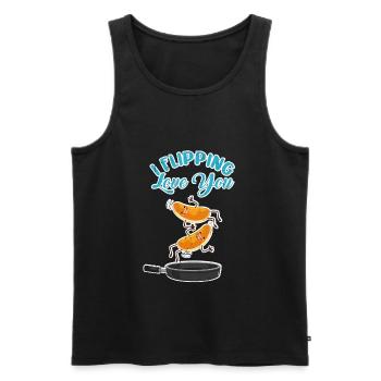 Pan Cake Pfannenkuchen Liebe Paar Geschenk - Männer Premium Bio Tank Top - Schwarz - Vorne - Michal (187cm)