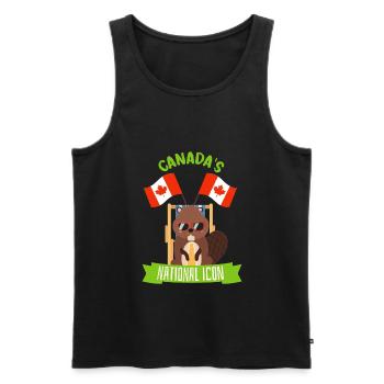 Kanada Wahrzeichen Ahorn swag Geschenk Biber Bier - Männer Premium Bio Tank Top - Schwarz - Vorne - Michal (187cm)