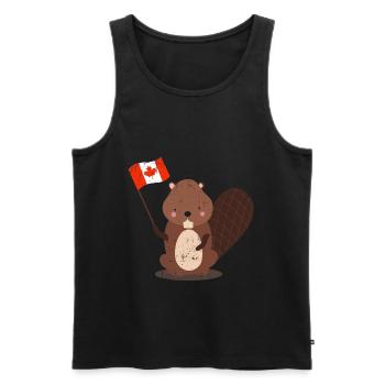 Biber - Männer Premium Bio Tank Top - Schwarz - Vorne - Michal (187cm)