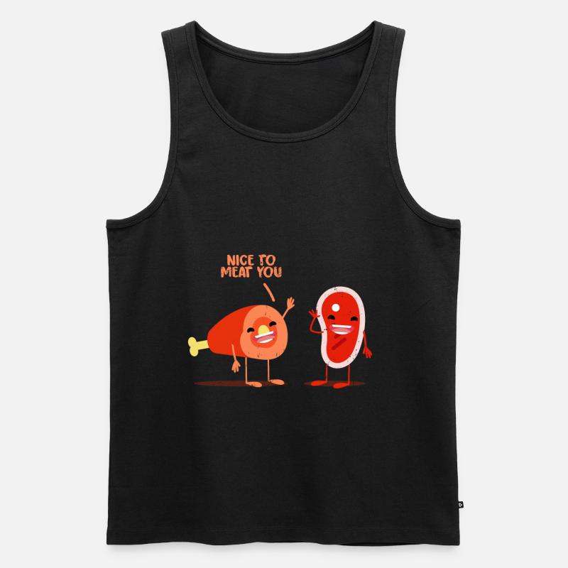 Steak - Männer Premium Bio Tank Top - Schwarz