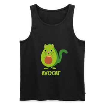 Avocado Katze Kätzchen Fisch gesund Geschenkidee - Männer Premium Bio Tank Top - Schwarz - Vorne - Michal (187cm)