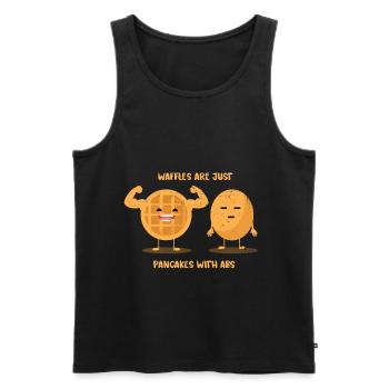 Waffel - Männer Premium Bio Tank Top - Schwarz - Vorne - Michal (187cm)